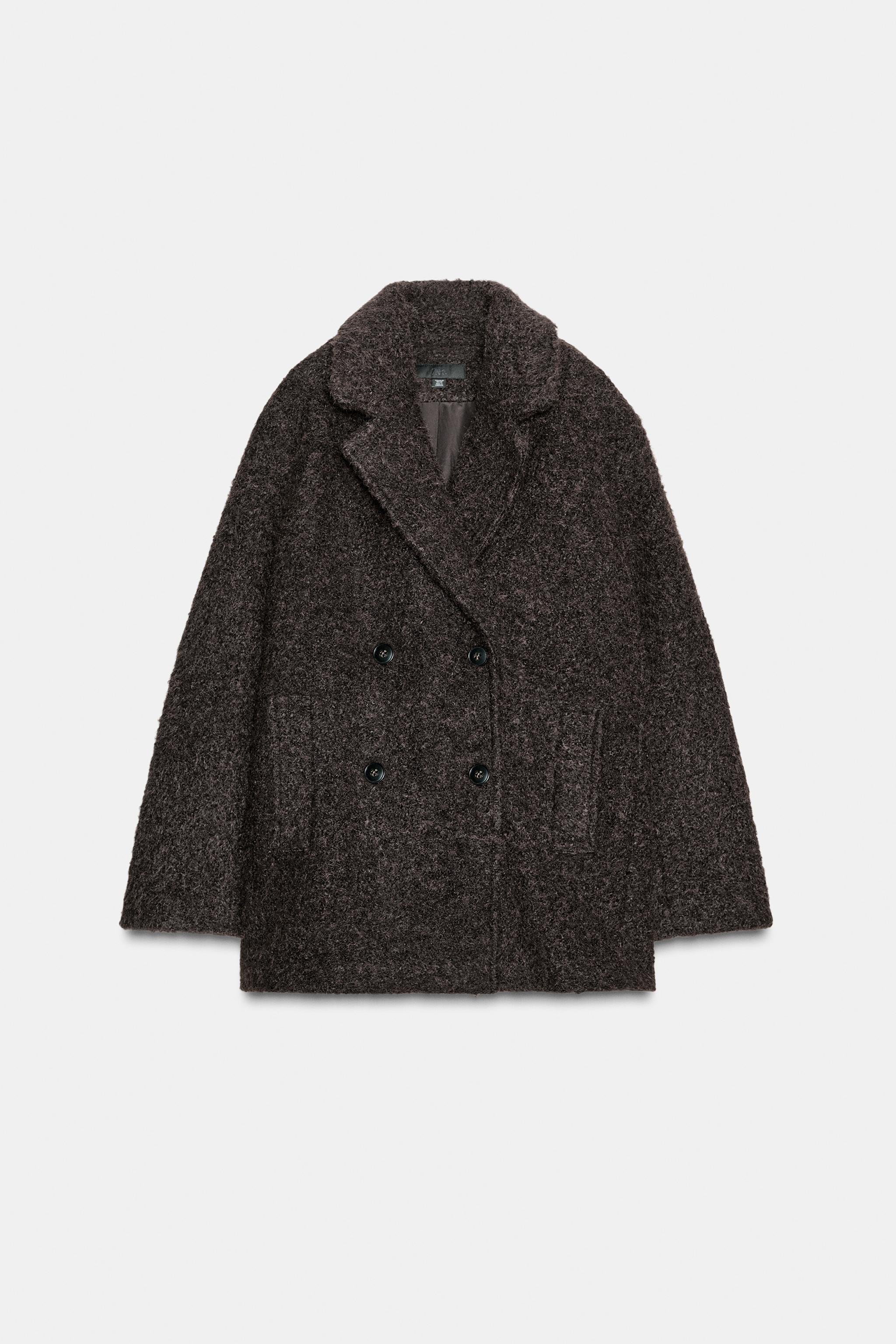 BOUCLÉ DOUBLE-BREASTED MID-LENGTH COAT